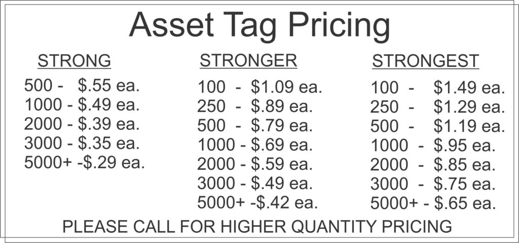 Order Strongest Asset Tags Strong Asset Tags