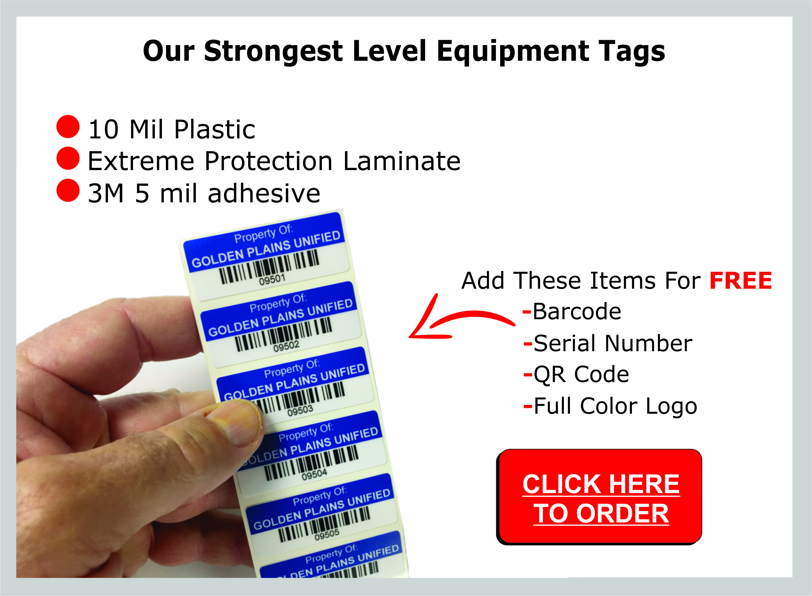 Equipment Tags We Use 3M Adhesive Strong Asset Tags