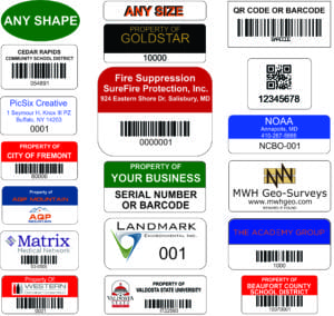 These are samples of our heavy duty labels for equipment.