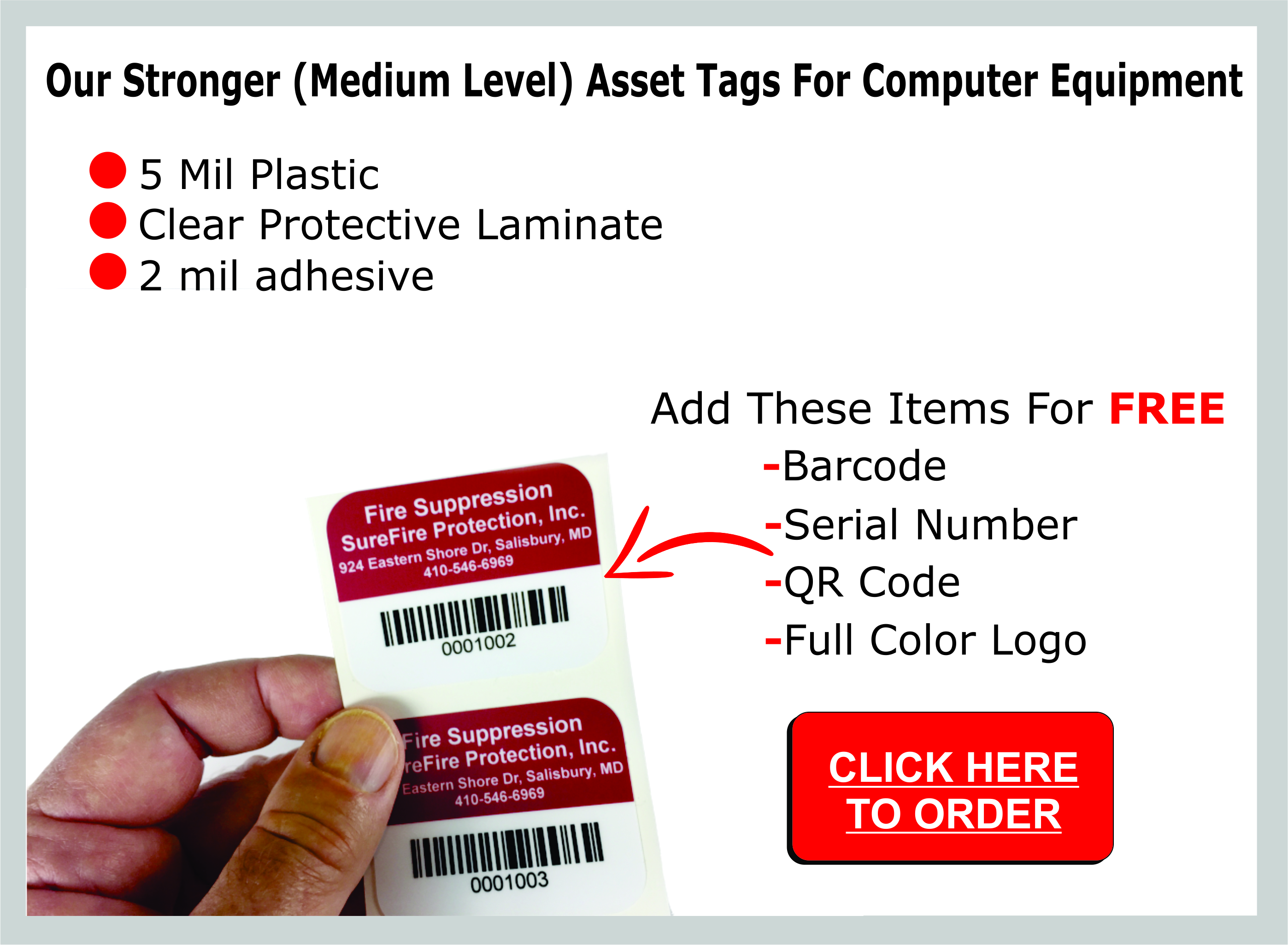 Asset Tags For Computer Equipment 3M Adhesive Strong Asset Tags