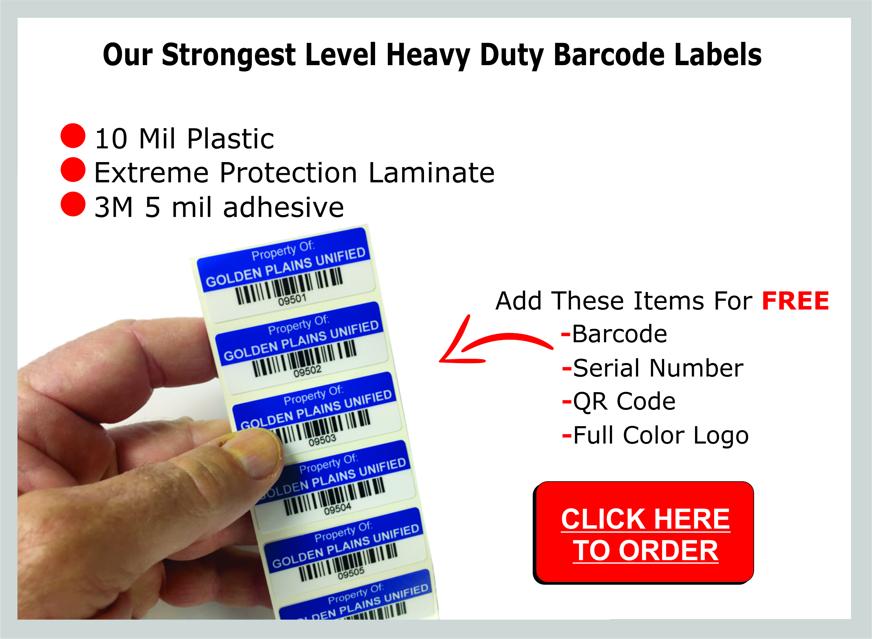 Heavy Duty Barcode Labels | Strong Asset Tags