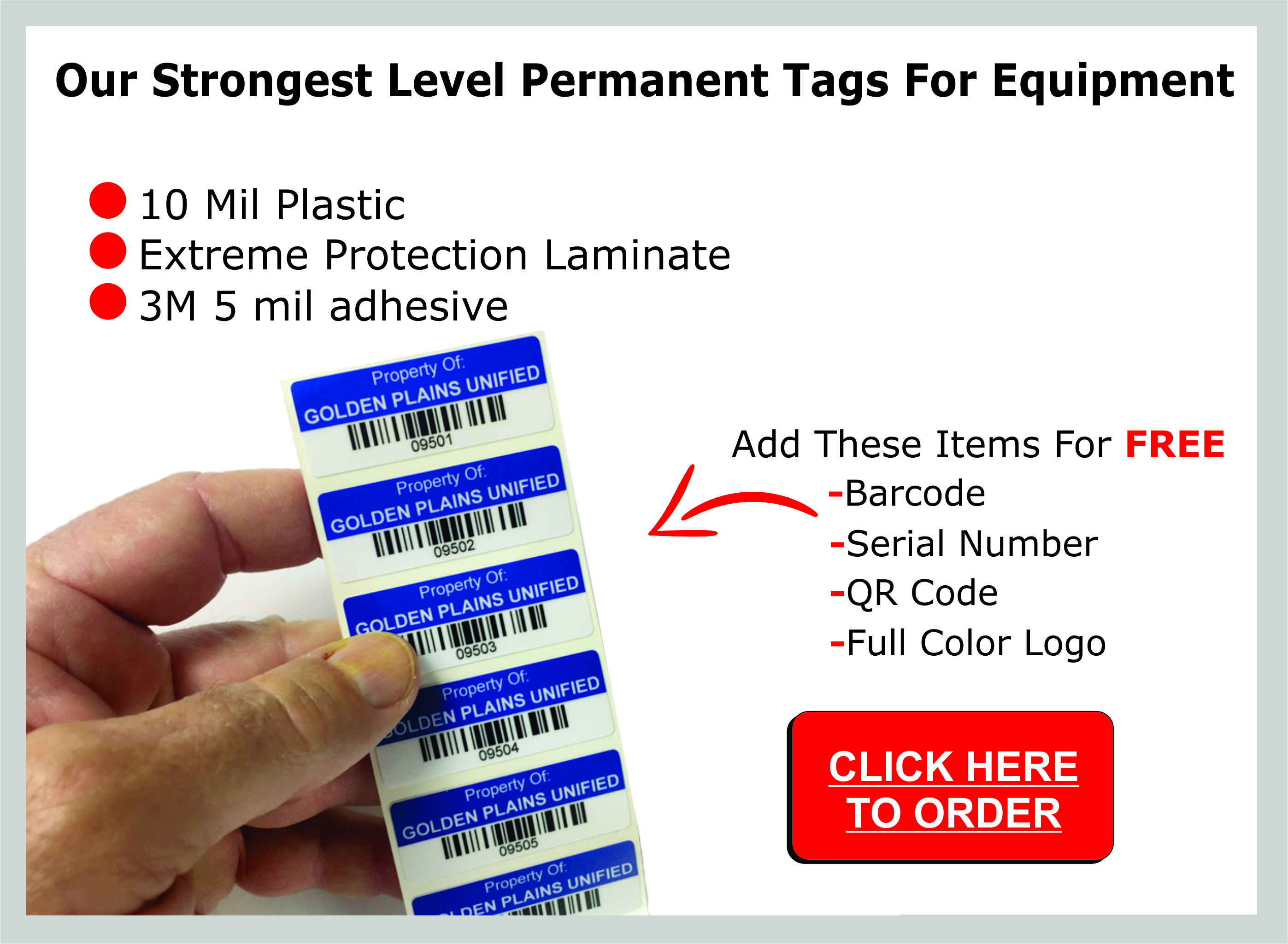 these are our strongest level of Permanent Tags For Equipment