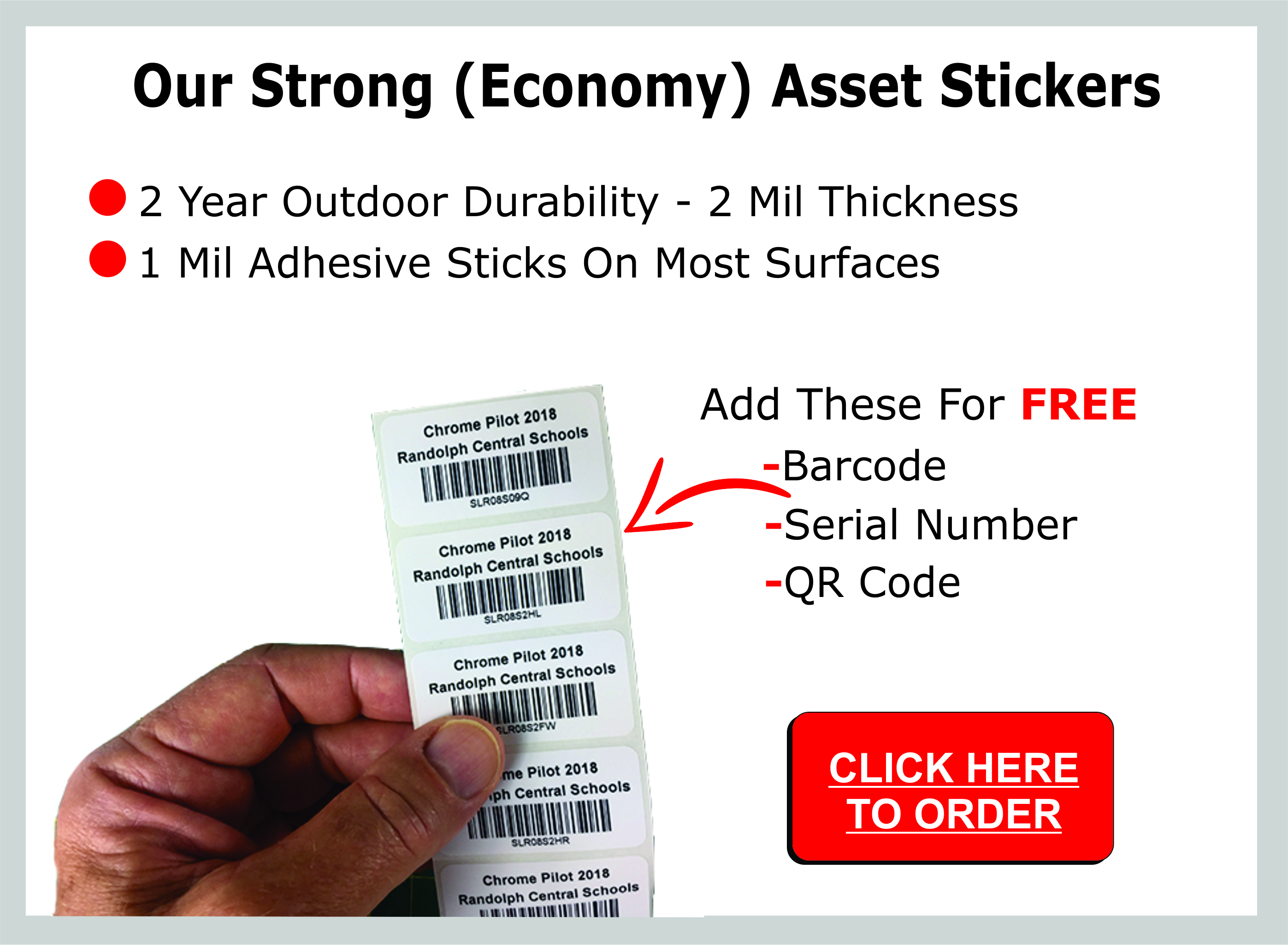 Asset Stickers We use 3M adhesive Our Asset Stickers Are Very Strong Asset Stickers We use 3M adhesive Our Asset Stickers Are Very Strong