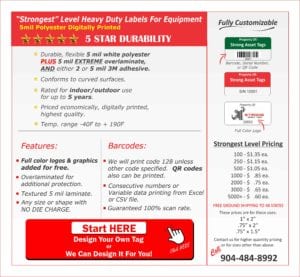 heavy duty labels for equipment strongest level