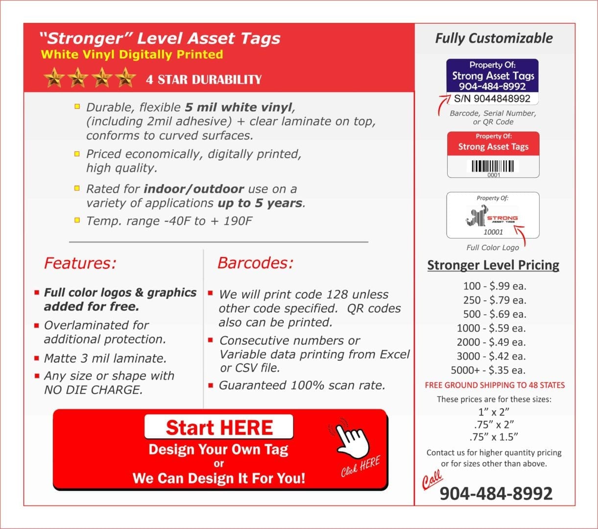 here are the features of our stronger level asset tags