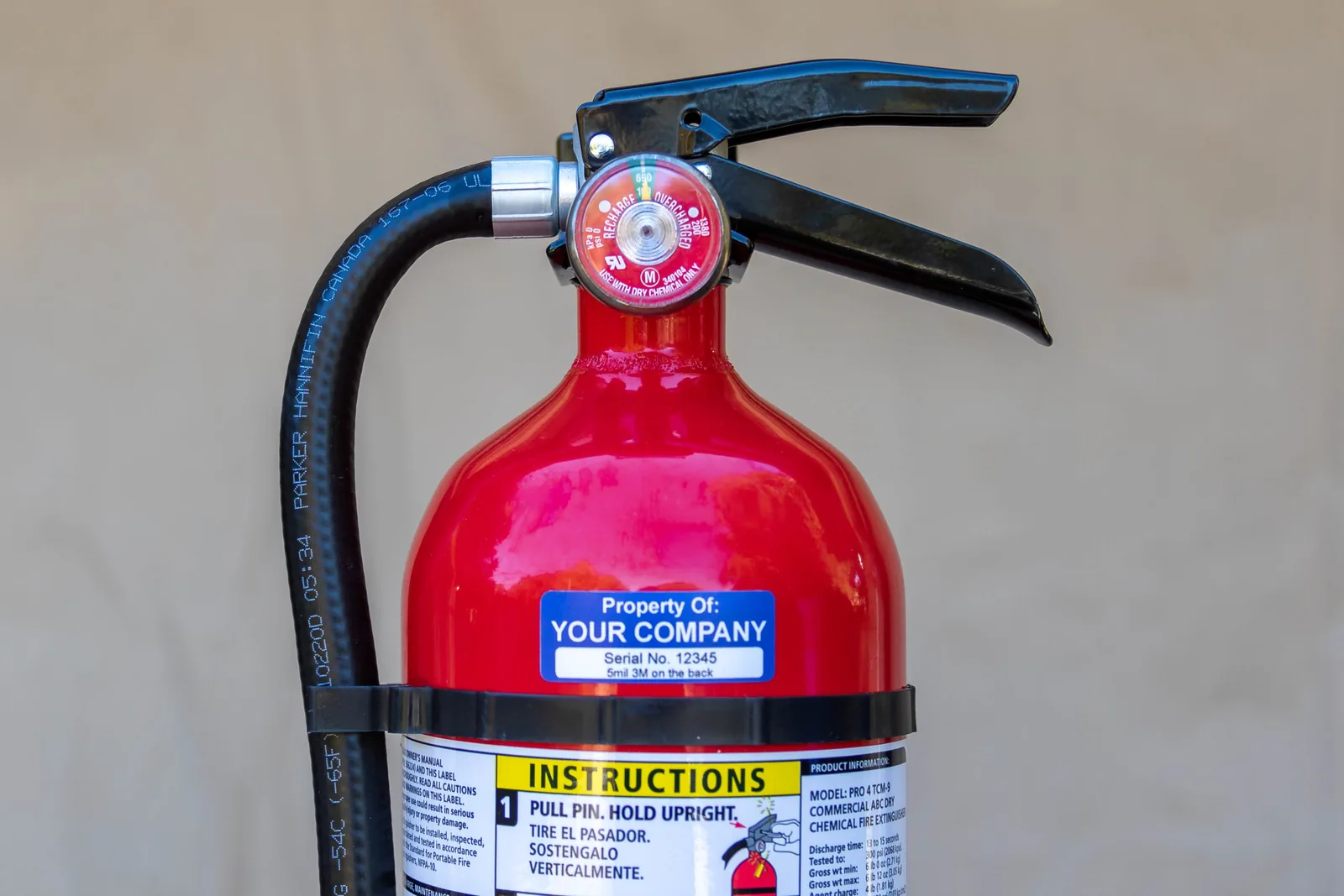 Asset tag on industrial equipment