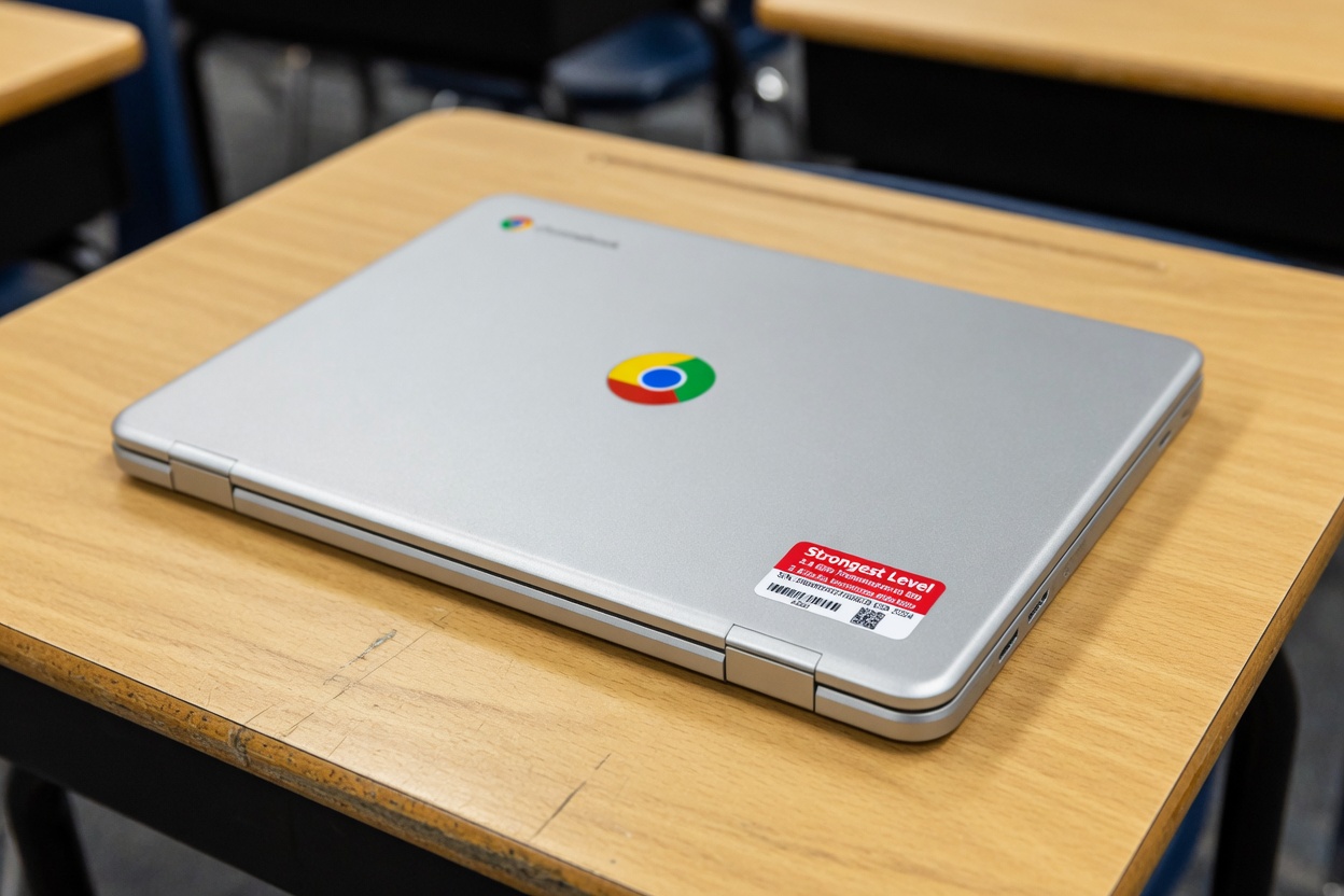 Asset tags on school Chromebooks